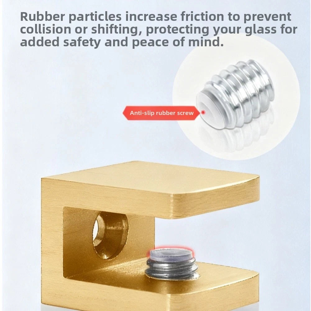 Brass Glass Clamp for Bathroom Shelves and Wine Cabinets