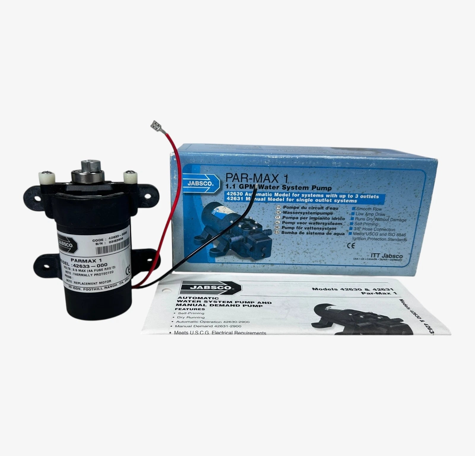 Par-Max Water System Pump 12V for Jabsco 42633-000 (N/A)