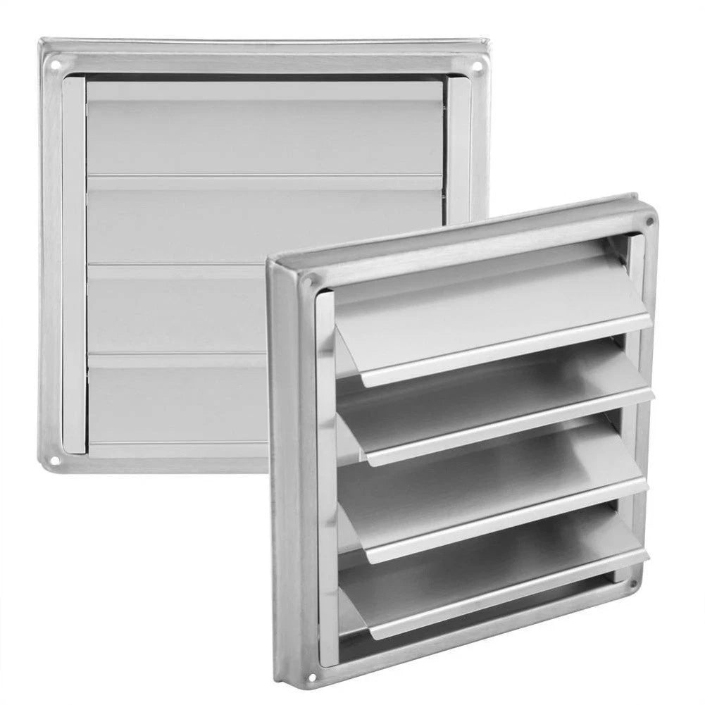 Square Stainless Steel Dryer Vent Cap Wall Mounted (18.4x14.5x6.1cm)