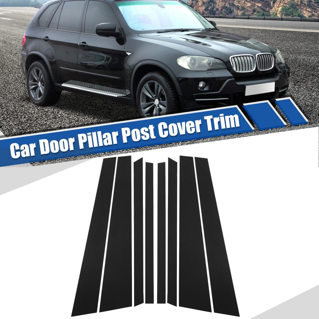 Glossy Black Door Window Pillar Posts Cover Trim for BMW X5 (2007–2014)