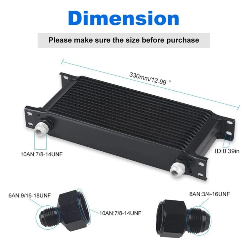 16 Rows Oil Cooler 10AN Stacked Plate for Universal Applications