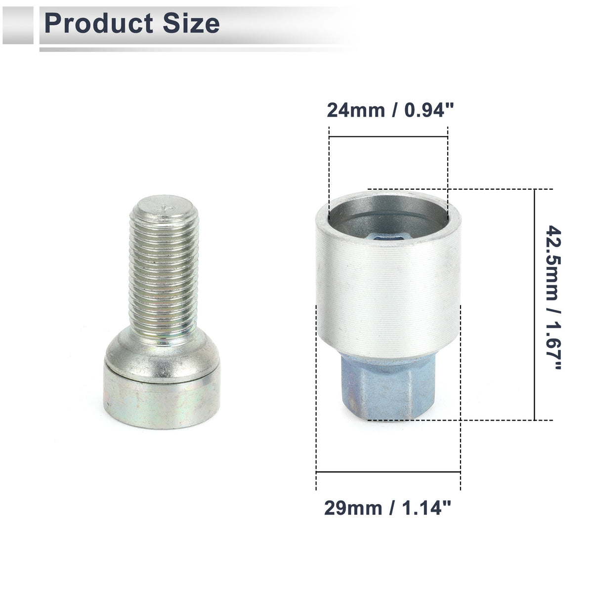 Wheel Lock Lugnut with Bolt Key Socket Kit for Audi A4L A5 (2009–2024)
