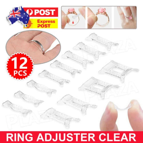 Set of 12 Invisible Ring Size Clip Guard Resizer Adjuster Tool