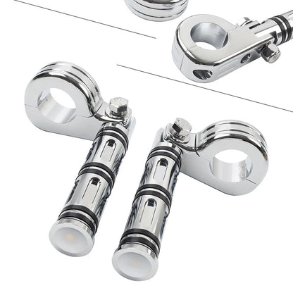 Engine Guard Bar Foot Pegs for Harley & Yamaha (25-32mm) Chrome