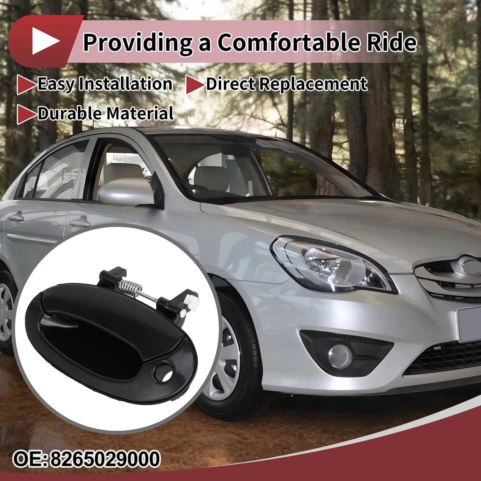 Exterior Door Handle Replacement for Hyundai Elantra Front Left Black (2011–2018)