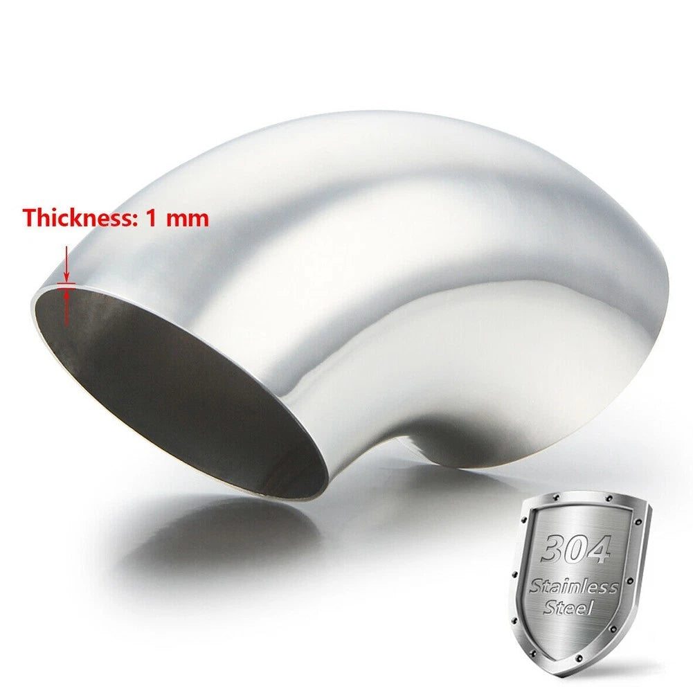 Elbow Pipe for Practical Automotive Exhaust Systems (Silver Stainless Steel)