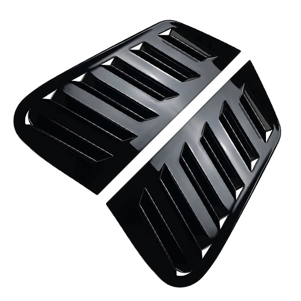 For VW Polo 9N 2001-2009 2x Rear Side Window Louver Vent Cover Trim Glossy Black
