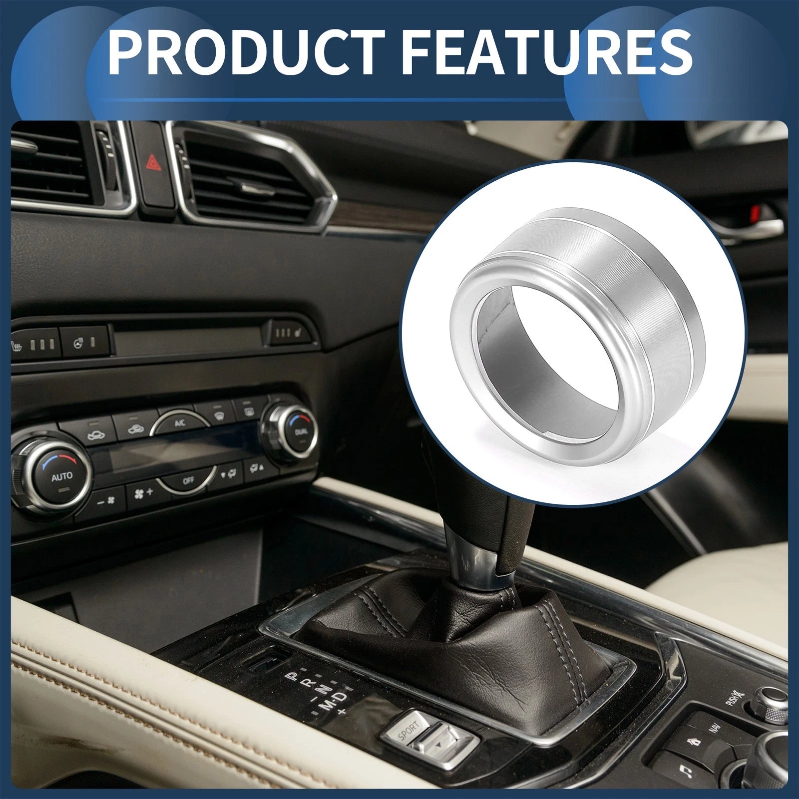 AC Media Switch Knob Cover Ring for Mazda 3 Touring (2017–2018) 3 Pcs