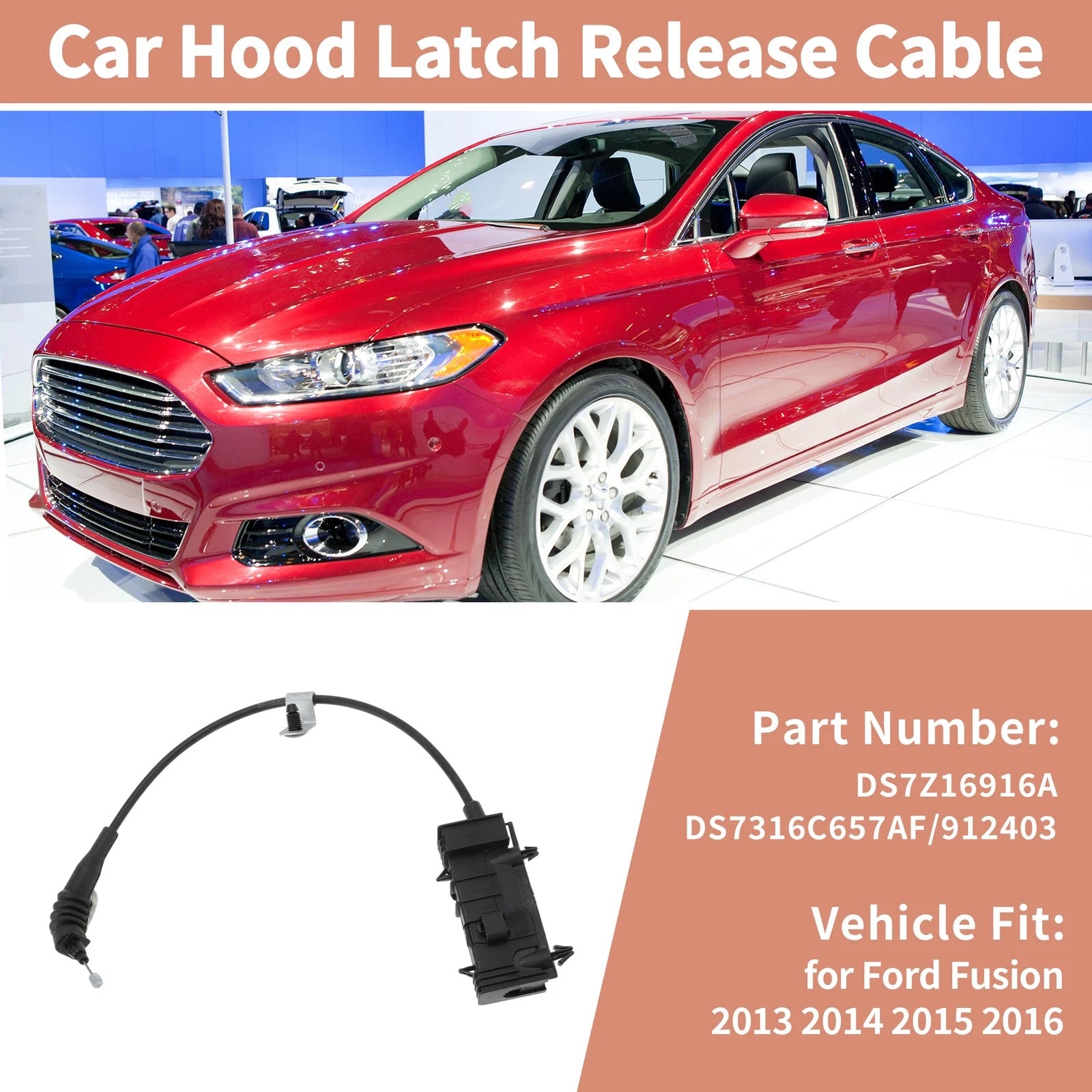 Front Hood Release Cable Replacement for Ford Fusion (2013–2016)