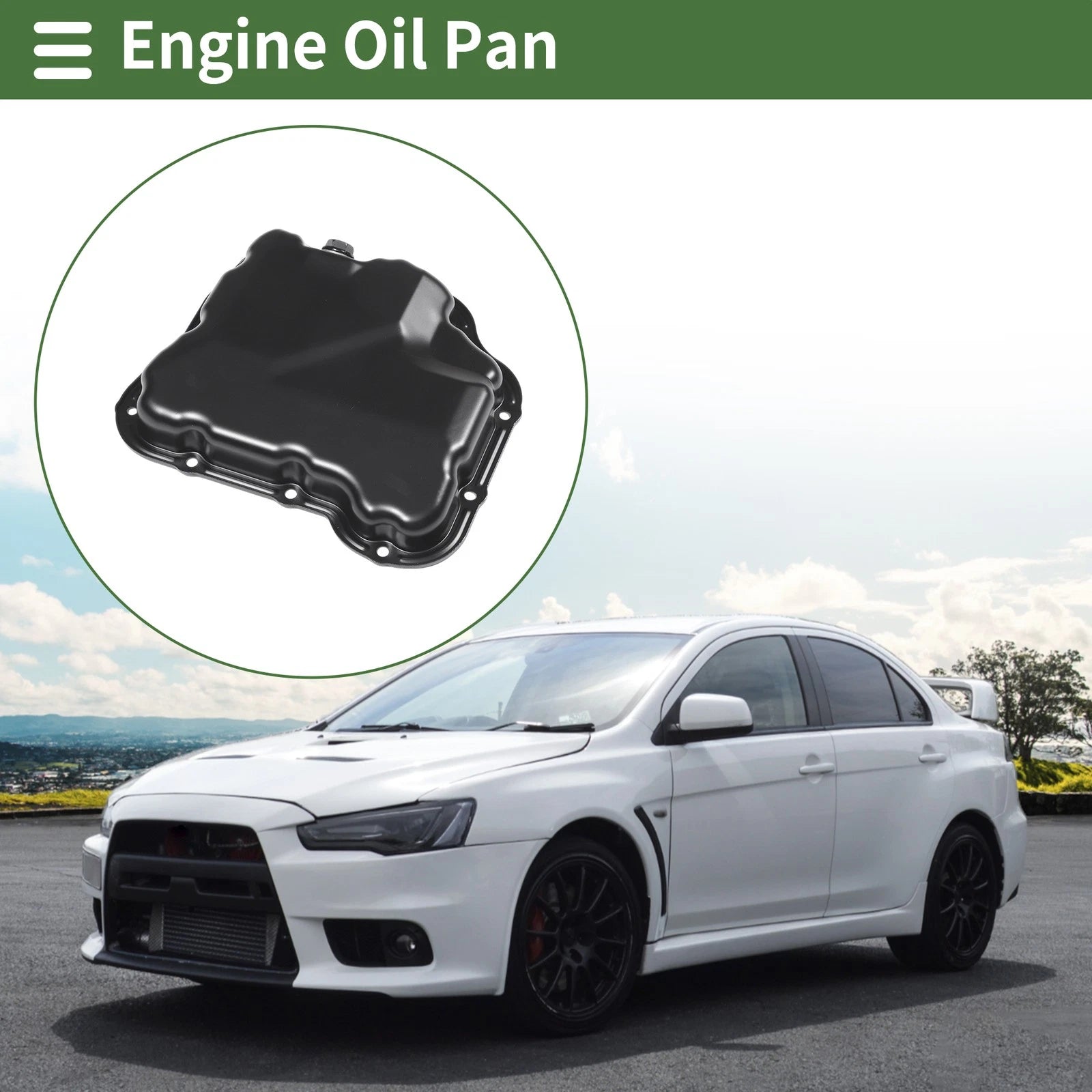 Engine Oil Pan Replacement for Mitsubishi Lancer (2002–2007) Iron Black