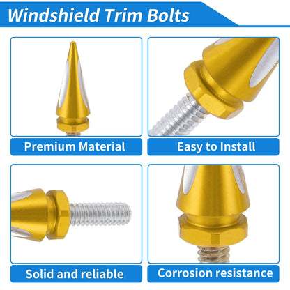 Windshield Bolts for Harley Davidson Touring Street Glide (2014–2023) Gold Tone