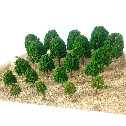 20pcs Mixed Size Trees Model Train Railroad Wargame Scenery Landscape Scale DIY