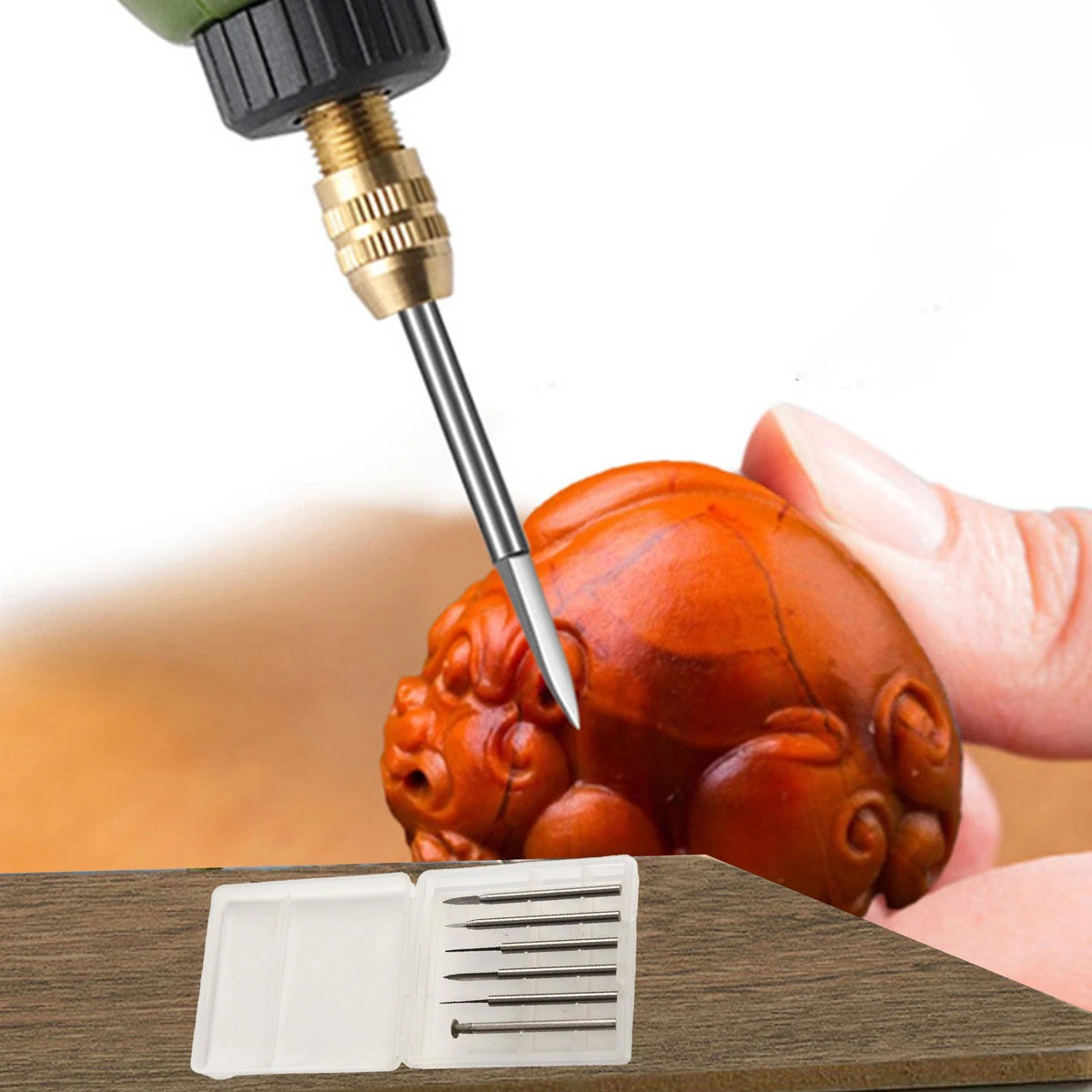 6-Piece Wood Carving Accessory Kit for Rotary Tool Drill Bits