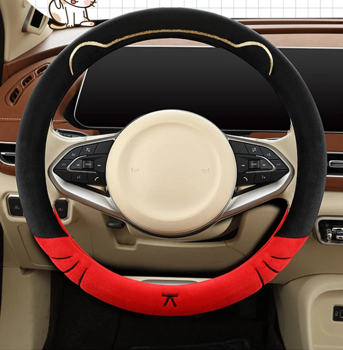 Steering Wheel Cover for 38cm Round (Soft Plush Material)