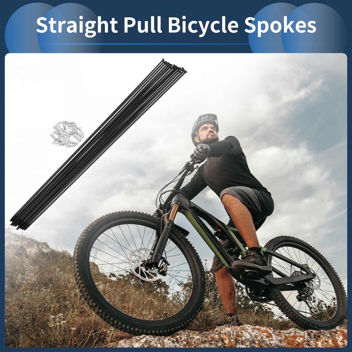 Straight Pull Bicycle Spokes 291mm Front Set for 20 Inch Wheels (2019–2025)
