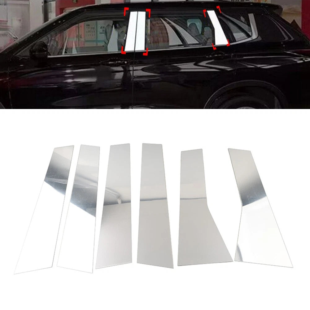 Pillar Post Door Window Cover Trim Kit for Mitsubishi Outlander (2022–2024) Silver