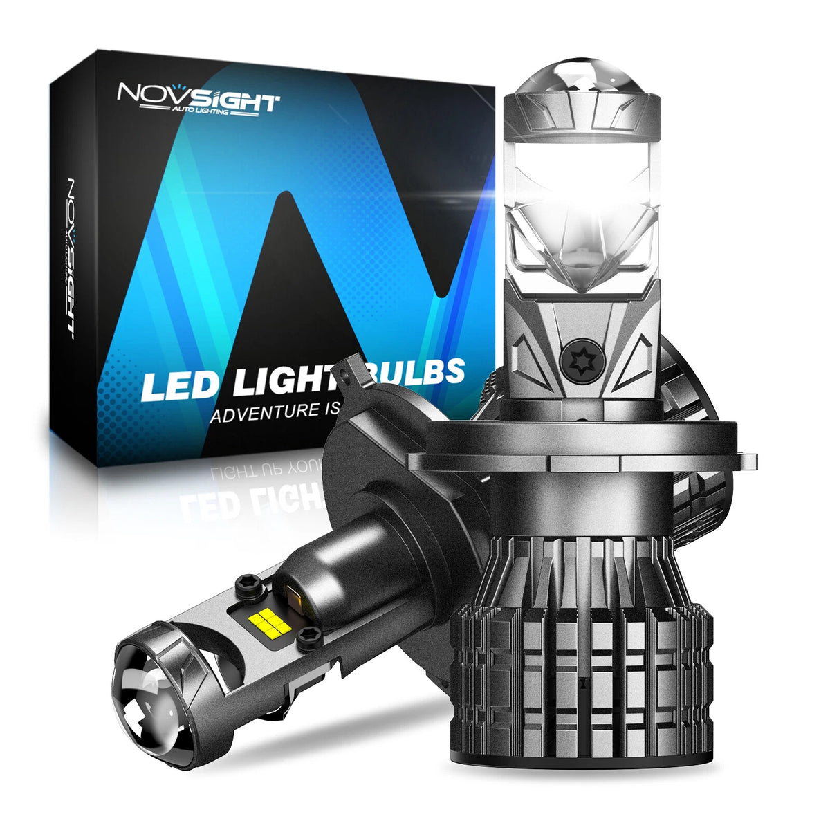 2X NOVSIGHT 9003 H4 LED Headlight Bulb 120W 30000LM 6500K for