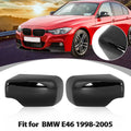 Rear View Mirror Covers Pair Gloss Black for BMW E46 318i 320i (1998–2005)