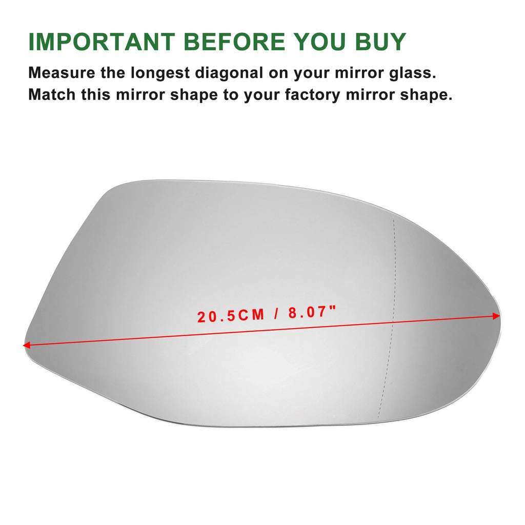 Heated Right Side Mirror Glass Replacement for Audi A7 (2010–2018)