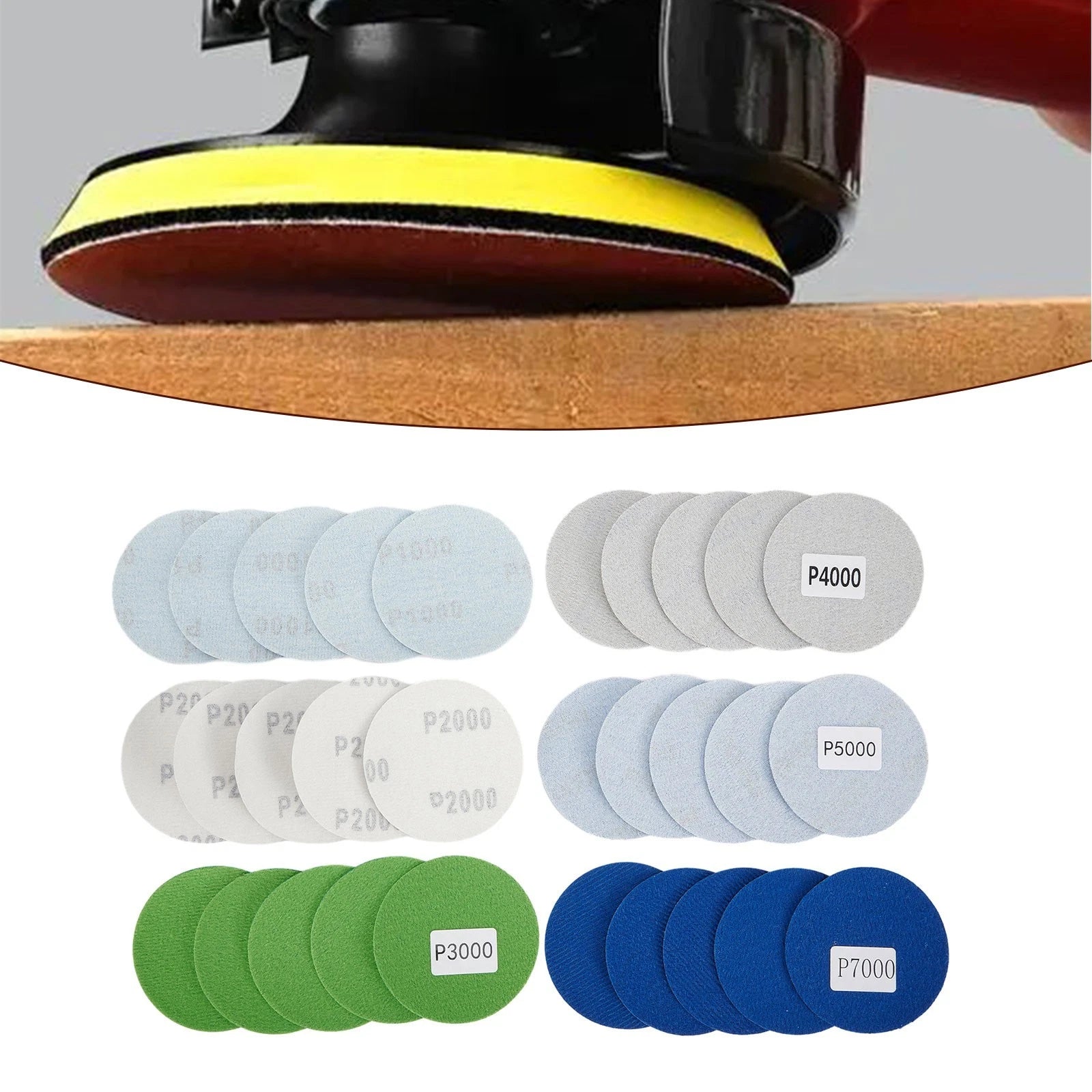 30pcs Sanding Discs for Orbital Sander (1000-7000 Grit)