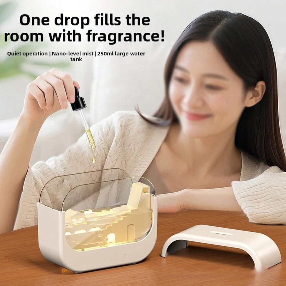 Small Space Humidifier with Aromatherapy and LED Flame Simulation