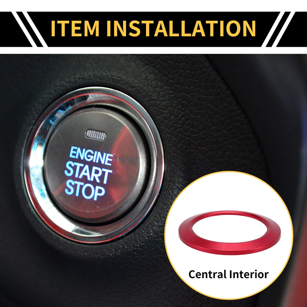 Engine Start Stop Button Switch Knob Cover Ring for Ford F-150 (2016–2021)