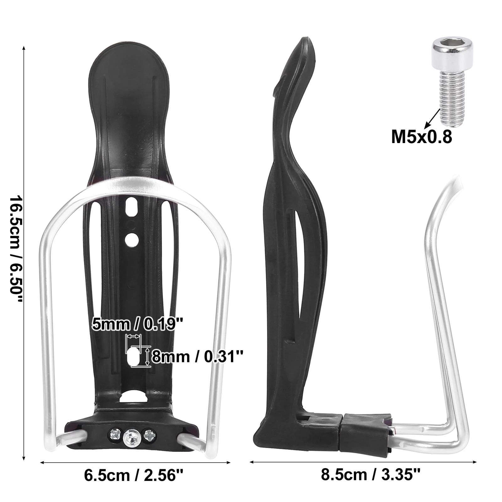2pcs Adjustable Drink Bottle Cages Rack for Motorcycle Bicycle Silver (—)