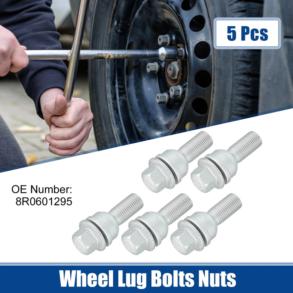 5Pc Wheel Lug Bolts Nuts M14x1.5 Replacement for Audi A8 Quattro (2011–2020)
