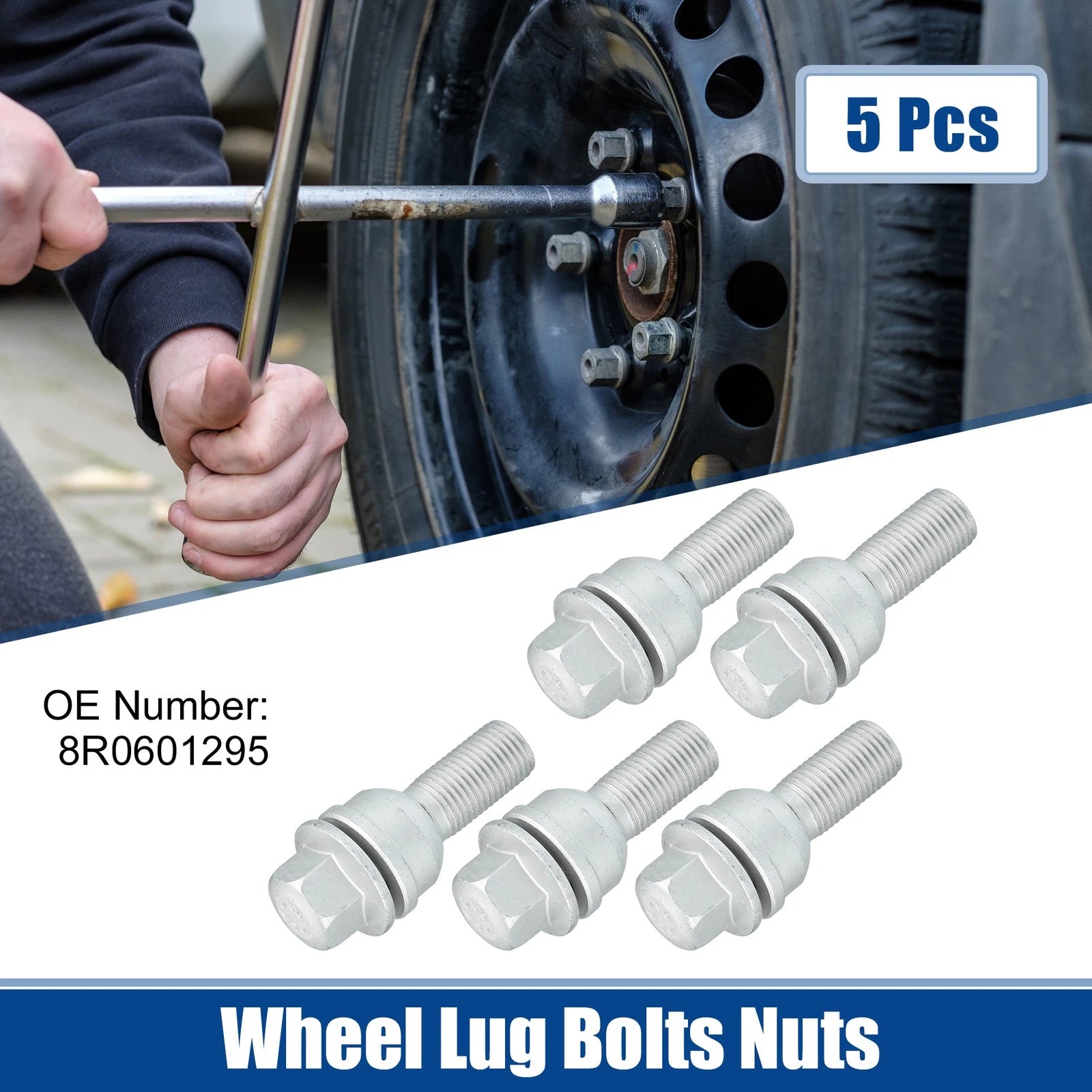 5Pc Wheel Lug Bolts Nuts M14x1.5 Replacement for Audi A8 Quattro (2011–2020)
