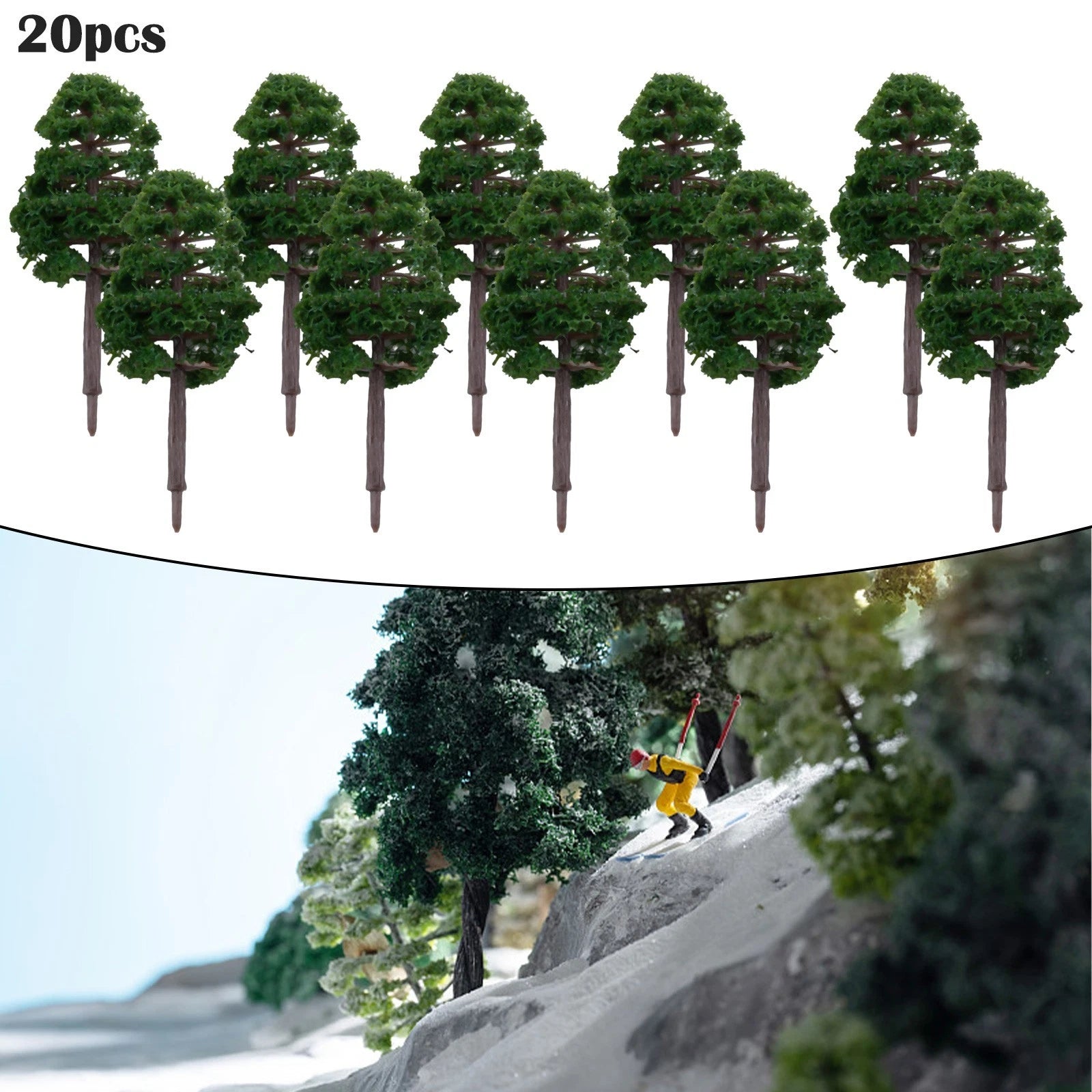 20Pcs Model Trees for Scenery Street Railway Layout