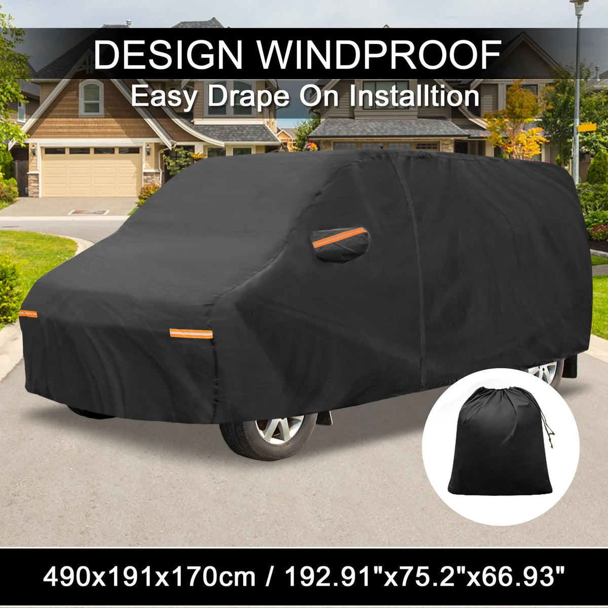 Waterproof Car Cover 210D PU for Ford Transit Connect with Driver Door Zipper (2002–2018)