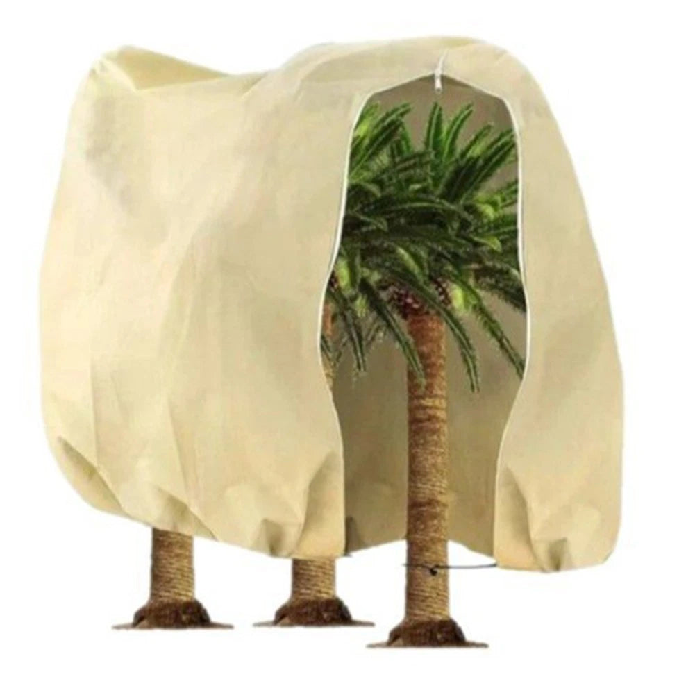 Winter Protective Cover for Plants with Zipper and Drawstring
