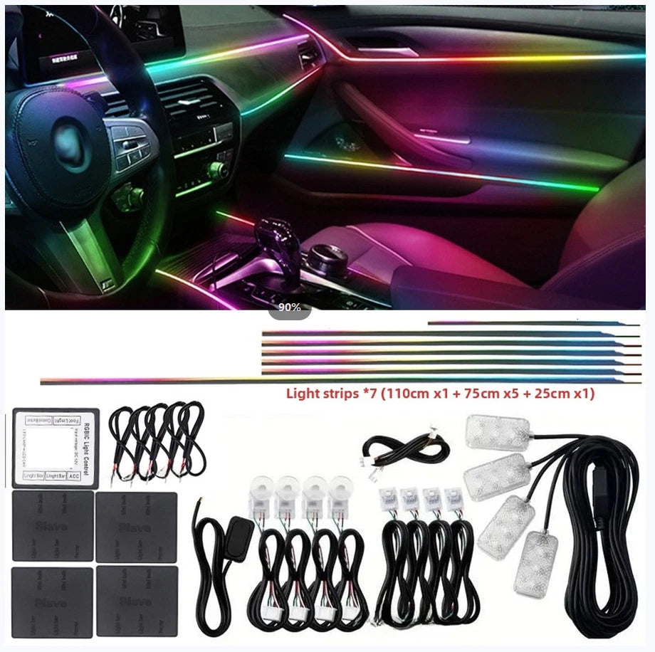 21-in-1 Ambient Light Kit for Automotive (RGB, Wireless APP Setup)