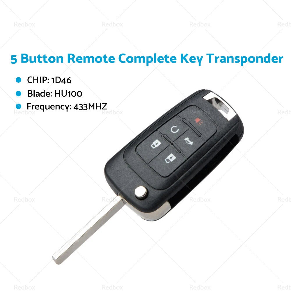 5 Button Remote Key Fob for Holden Commodore VF (2013–2017)