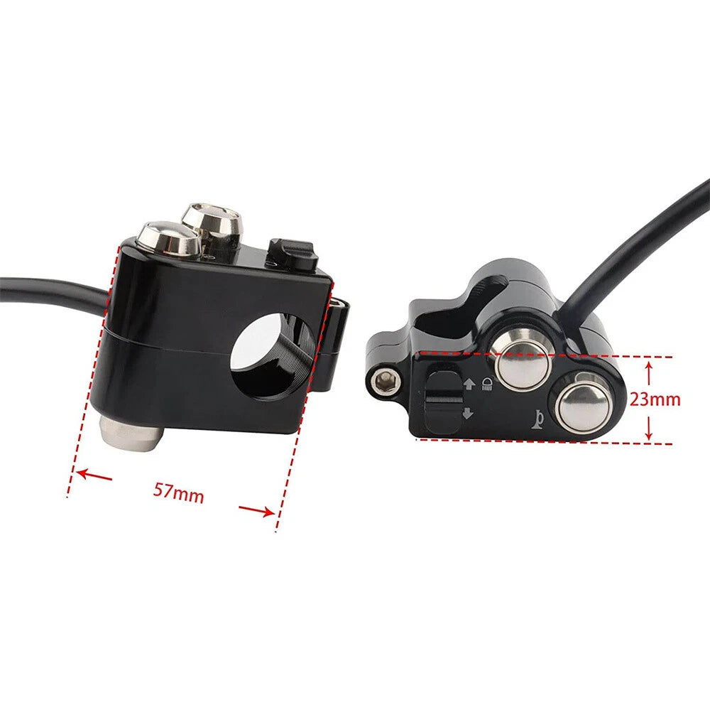 1 Pair 22mm Universal CNC Motorcycle Handlebar Switch Control with Harness