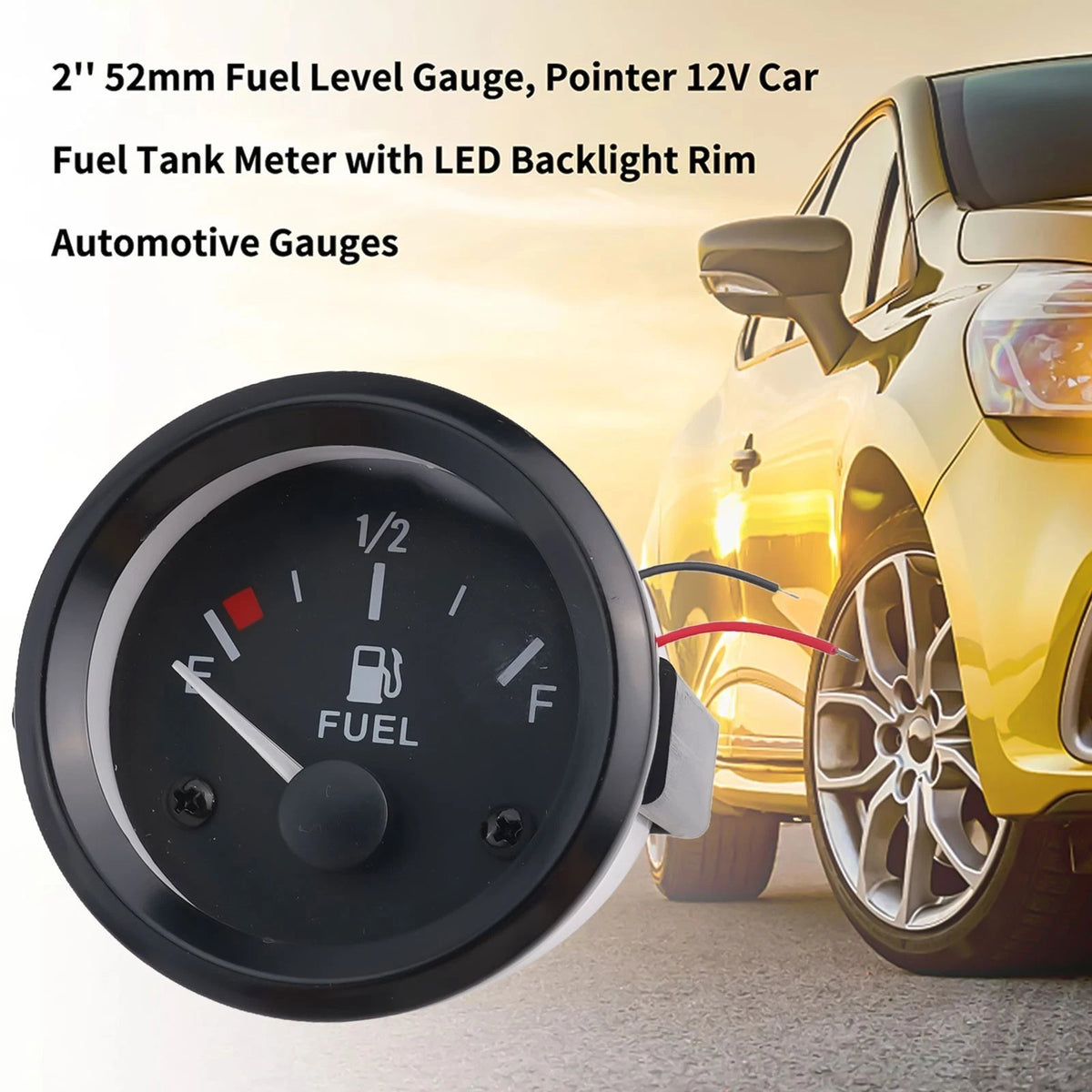 Fuel Gauge Meter for 4/6/8 Cylinder Vehicles (Compatible with )