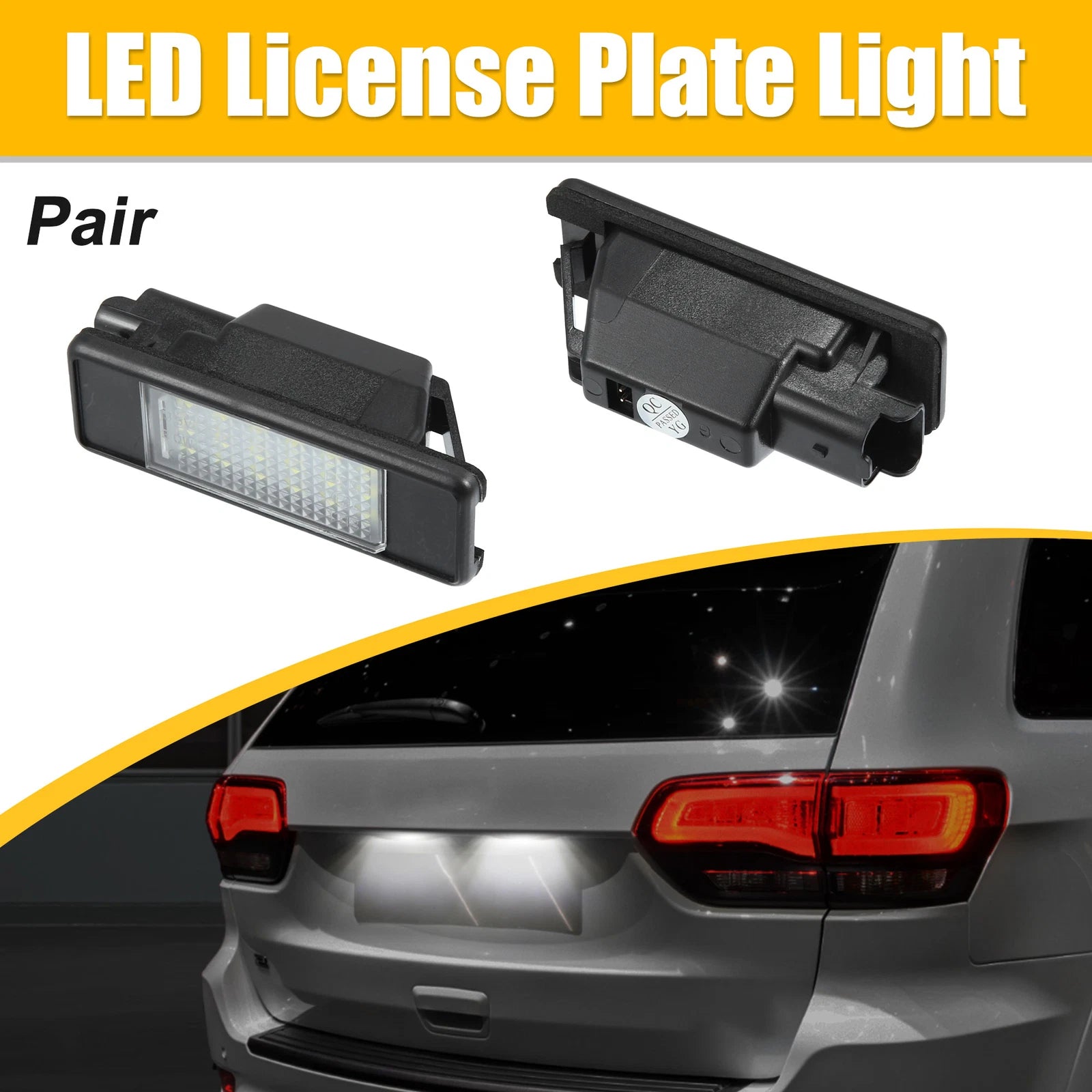 2X LED License Plate Light for Peugeot 207 (2006) - Error Free