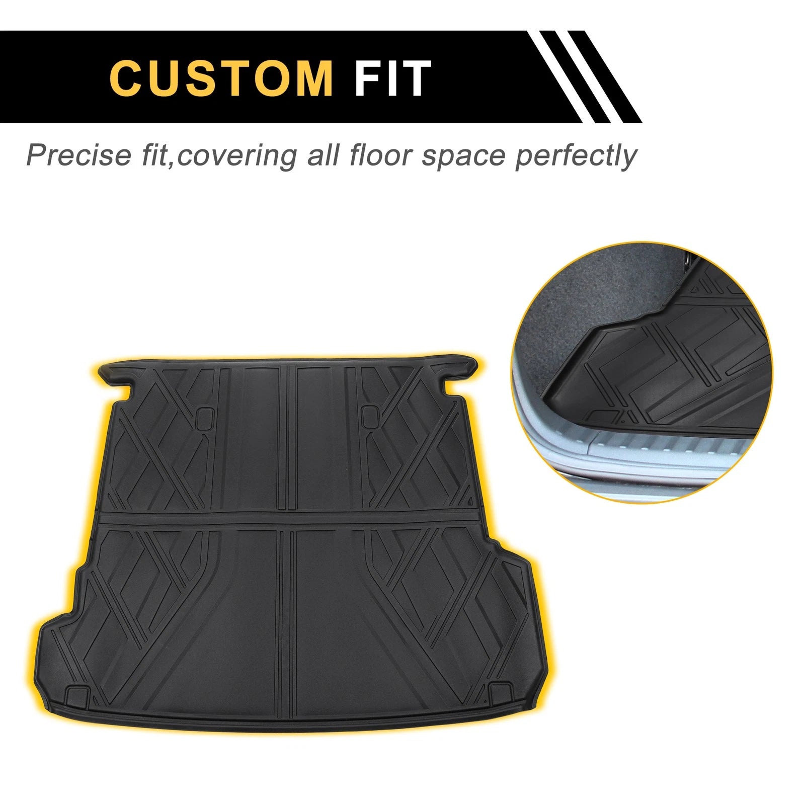 Rear Trunk Mat TPE Cargo Liner Replacement for Audi Q7 (2017–2024) 5 Seat
