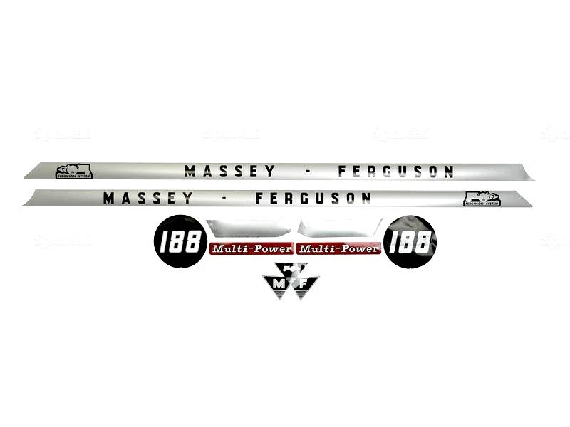 Complete Bonnet Decal Set for Massey Ferguson 188