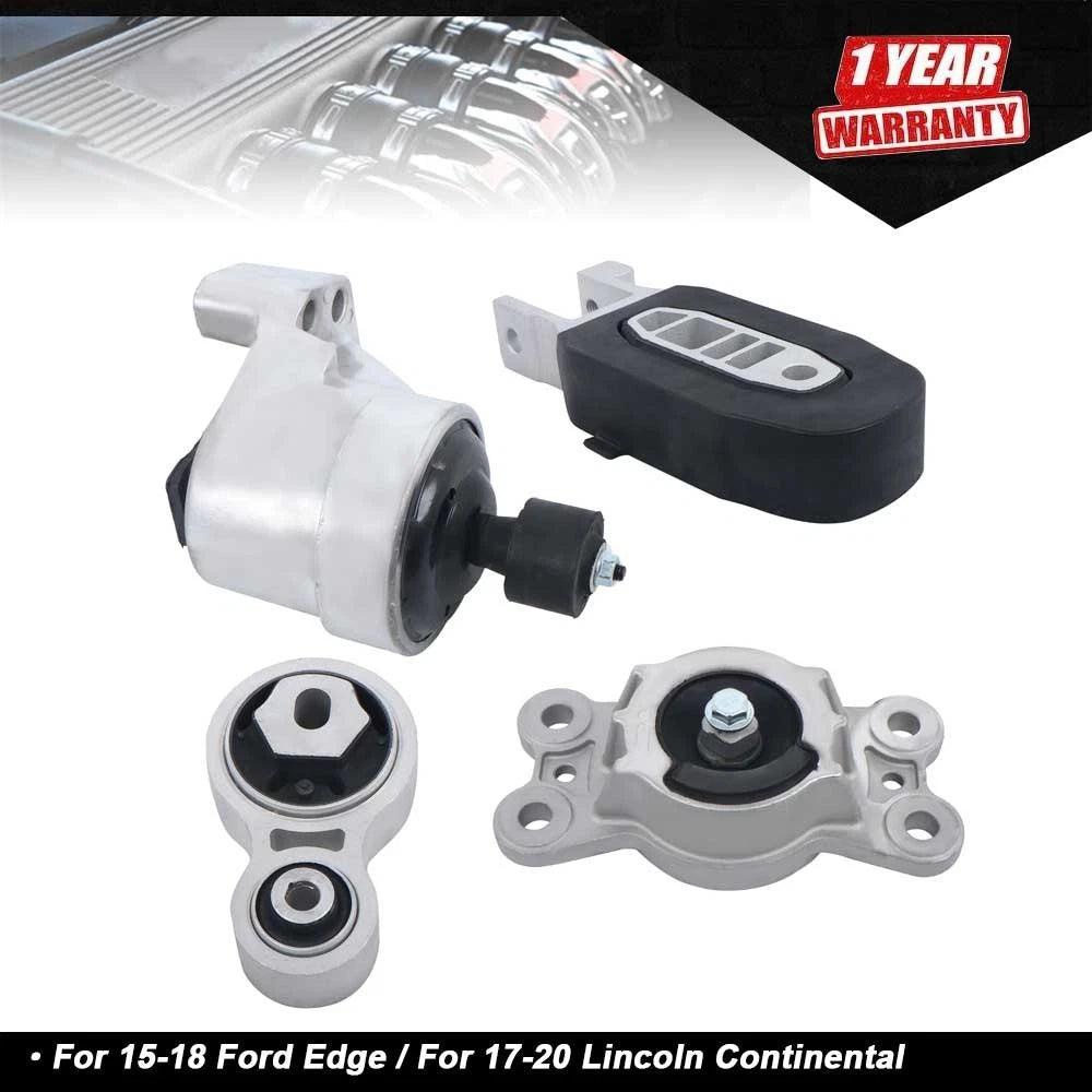 Set of 4 Motor & Transmission Mounts for Ford Edge (2015–2018) & Lincoln Continental (2017–2020)