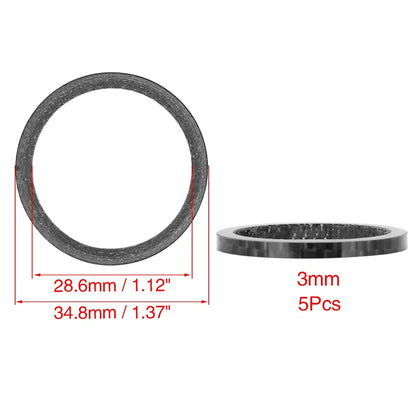Headset Spacer Carbon Fiber 3mm for 1 1/8 Stem Bike Cycling (5 Pack)