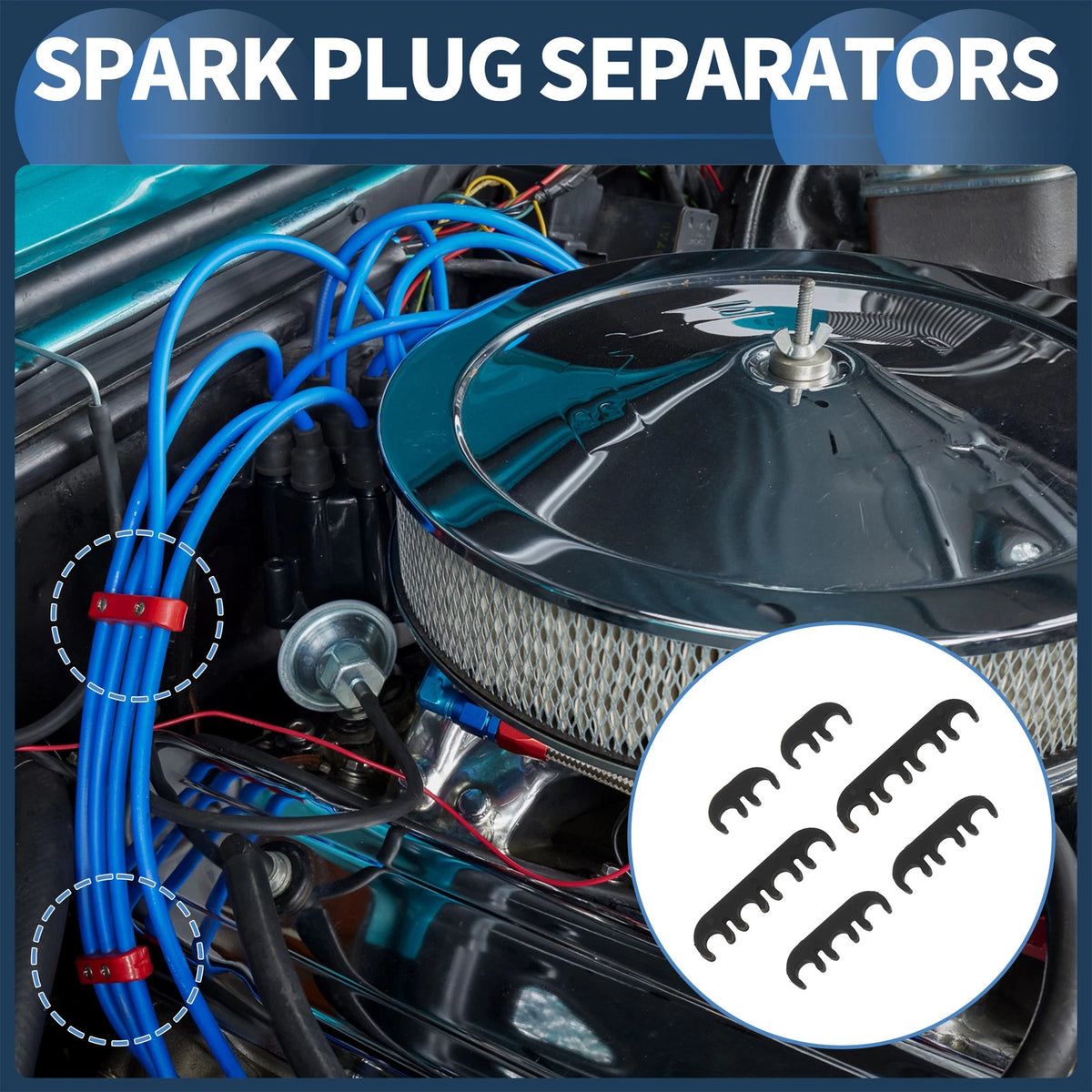 Set of 6 Spark Plug Wire Separators for Ford, Chevy (Fits )