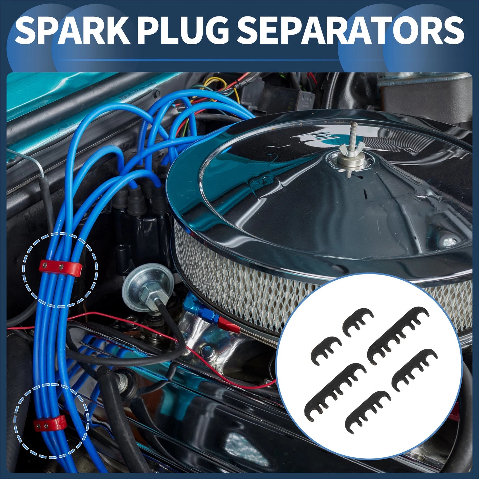 Set of 6 Spark Plug Wire Separators for Ford, Chevy (Fits )