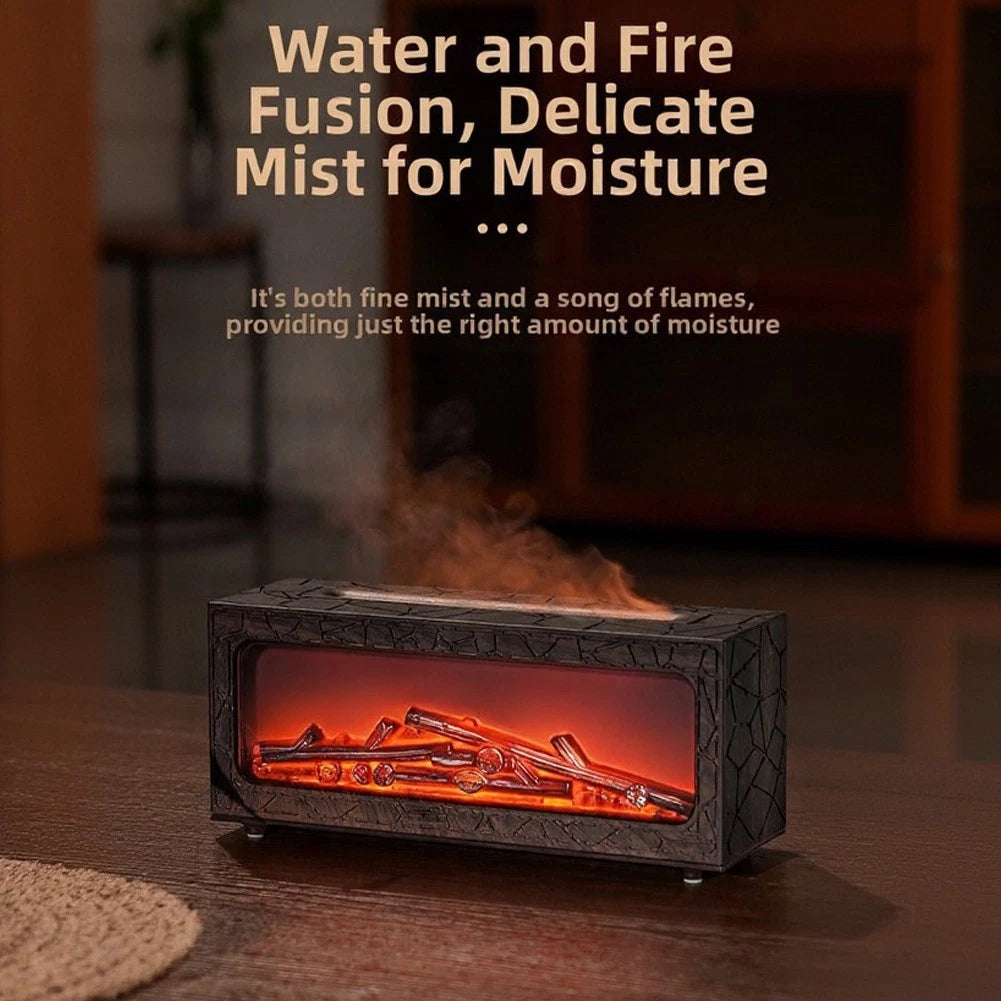 Fireplace Design Diffuser for Home (250ml Large Tank, Soft Mist Technology)