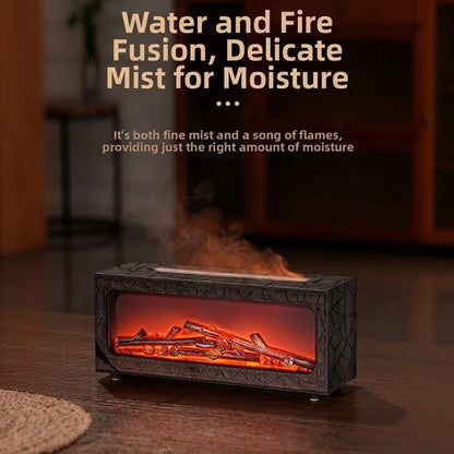 Fireplace Design Diffuser for Home (250ml Large Tank, Soft Mist Technology)