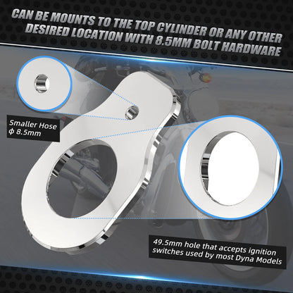 Chromed Ignition Switch Relocation Bracket for Harley Street Glide CVO (2014–2023)