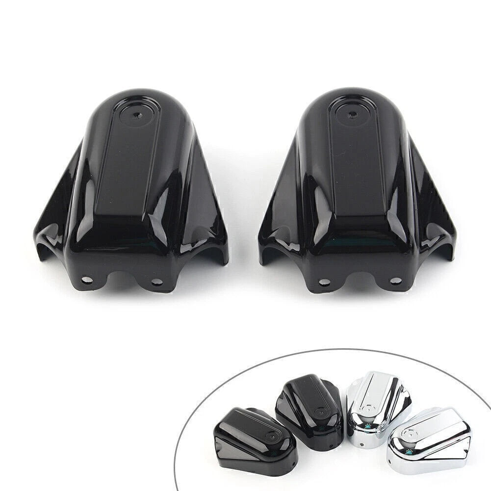 2X Rear Axle Cover Swingarm Caps for Harley Softail (2008–2017) Black/Chrome