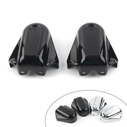 2X Rear Axle Cover Swingarm Caps for Harley Softail (2008–2017) Black/Chrome