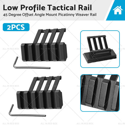 2X Low Profile 45 Degree Offset Angle Mount Picatinny Rail for Universal