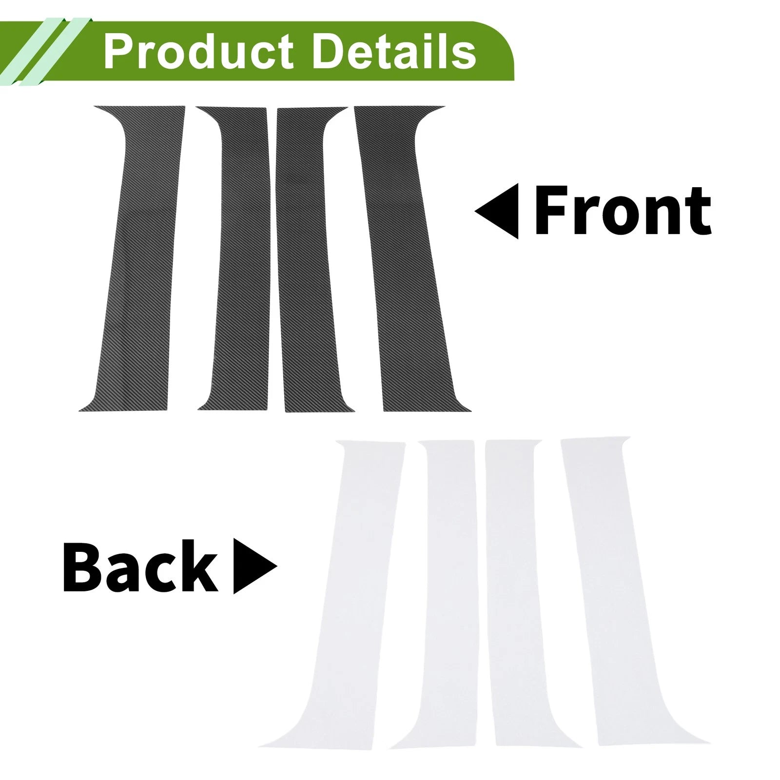 4 Pcs Door Pillar Window Trim Replacement for Chevy Silverado (2014–2018)